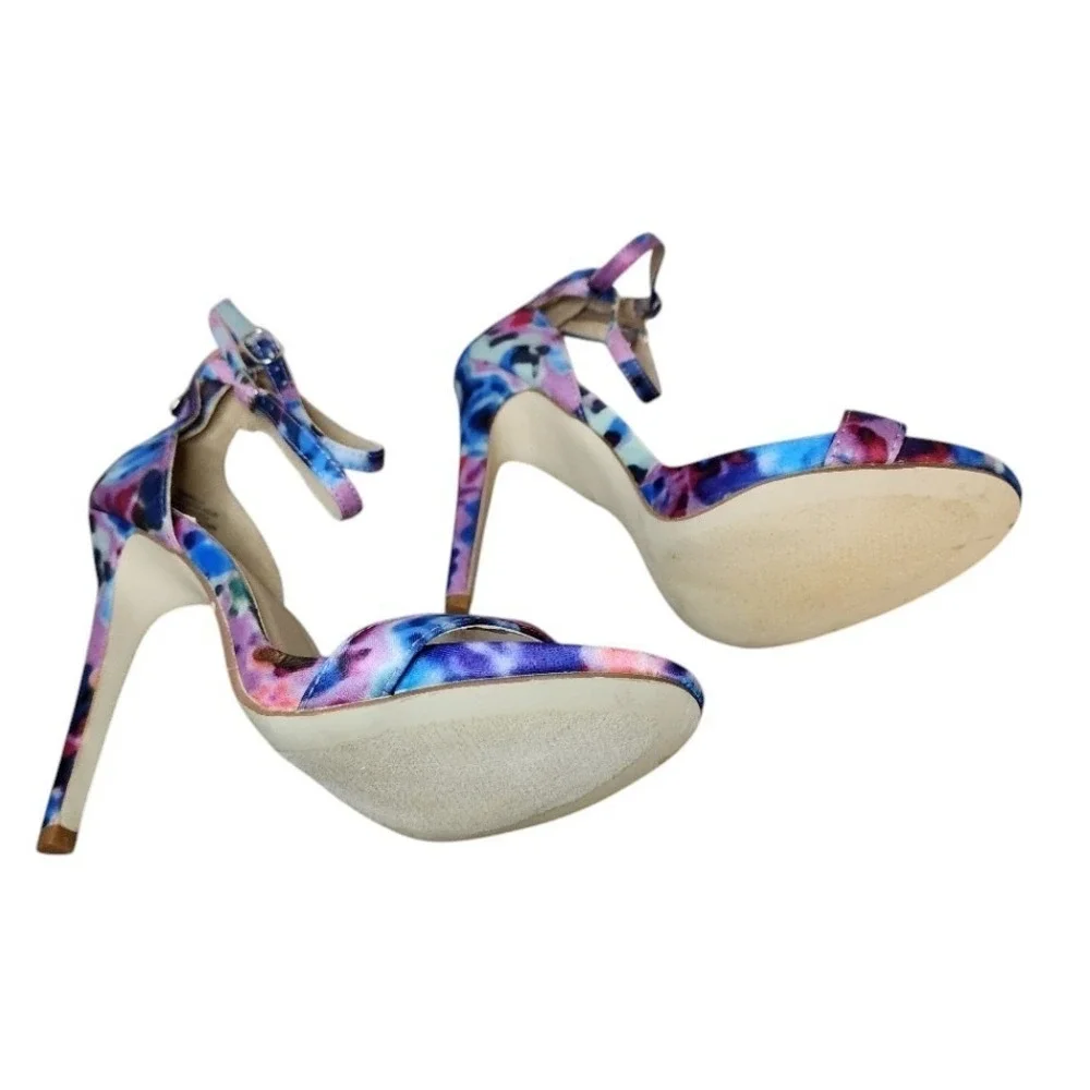 JustFab Multicolor Tie Dye Stiletto Heels Womens Size 7.5 Ankle Strap